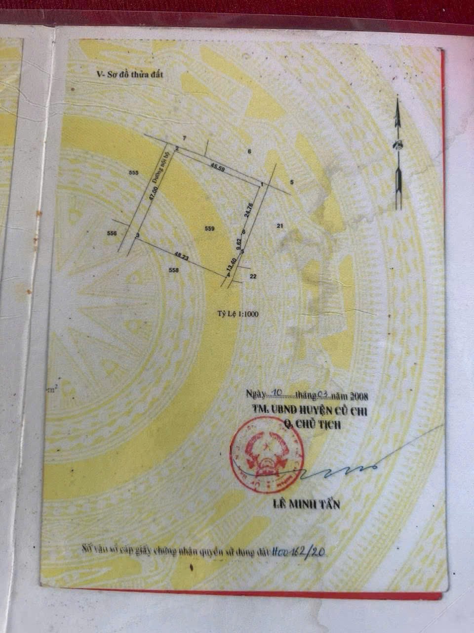 GIẢM SỐC ĐẤT SẴN NHÀ KHỦNG (47x48) LÔ GÓC 2MT CỦ CHI CHỈ  6 TỶ 3