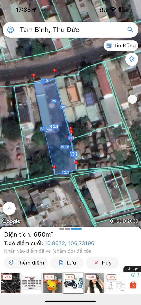 Cần bán Đất Phường Tam Bình, Thủ Đức, Diện tích 650m², Giá 41.8 Tỷ