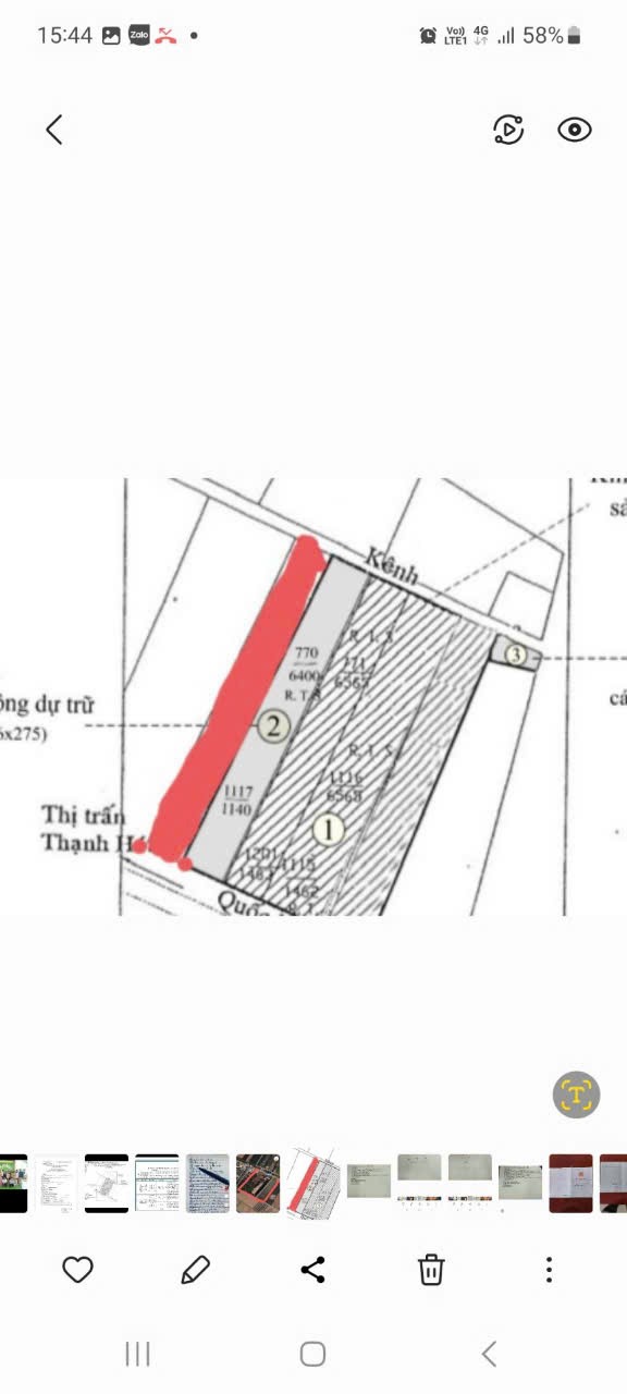 Bán đất mt quốc lộ 62 , huyện Thạnh Hóa tổng dt 5,8 ha (2,5 ha skc, 4000m2 thổ) giá 140 tỷ 3