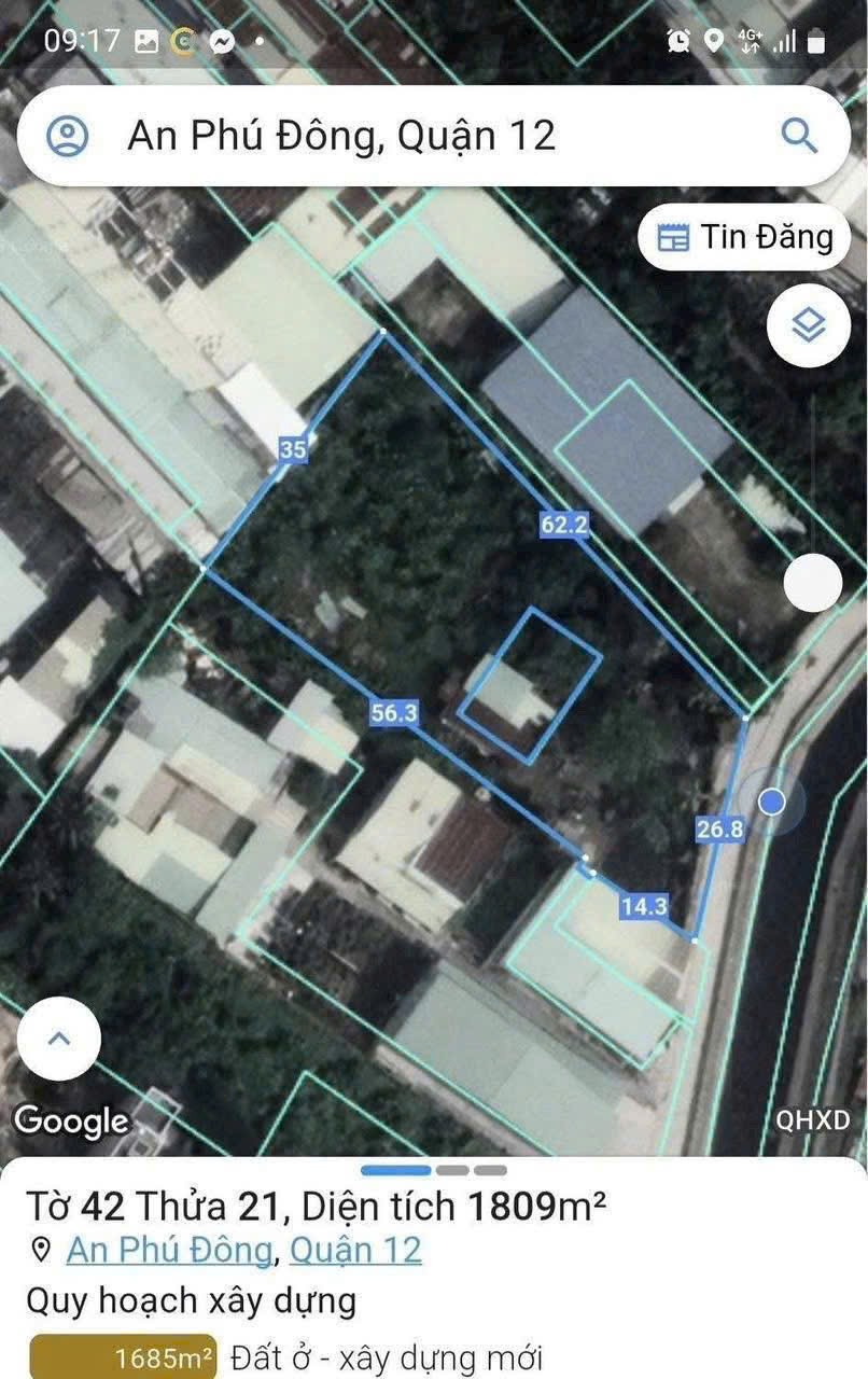 SIÊU LÔ ĐẤT LỚN MẶT TIỀN RẠCH AN PHÚ ĐÔNG 9, Q12  2.000m² THỔ CƯ 1.700m² – VỊ TRÍ CỰC HIẾM! 2