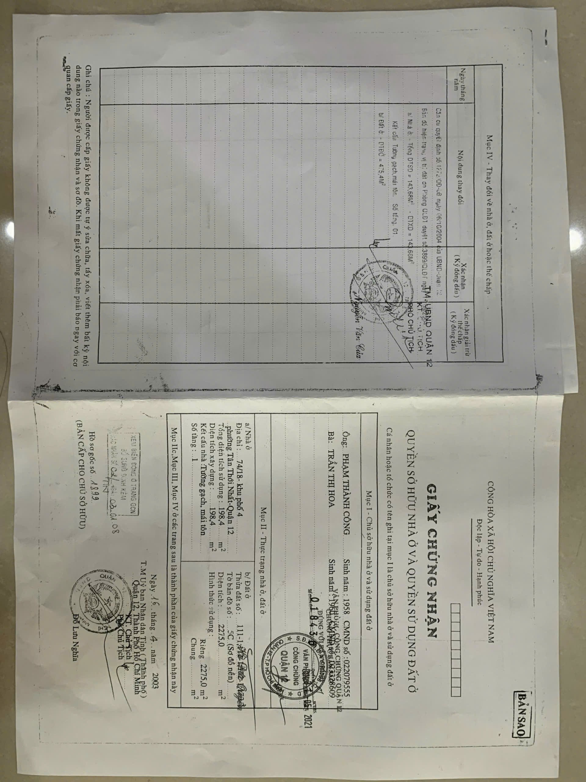 SIÊU VỊ TRÍ – ĐẤT MẶT TIỀN TÂN THỚI NHẤT 17, Q12 PHÙ HỢP XÂY CHUNG CƯ / TRƯỜNG HỌC 2