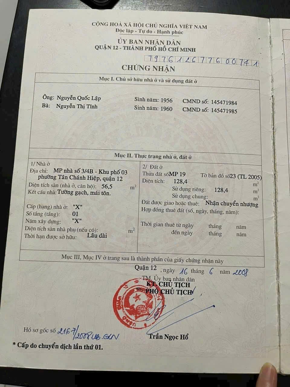 NHÀ (5.5x23) MẶT TIỀN TÂN CHÁNH HIỆP 26, Q12 - ĐANG CHO THUÊ 18TR/THÁNG! 2