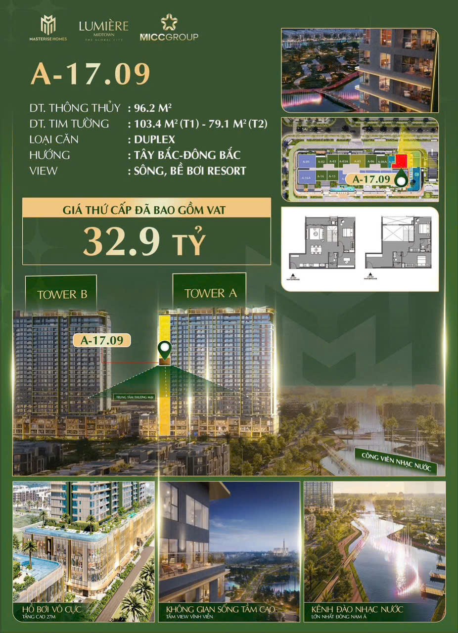 Cần bán Căn hộ chung cư Phường An Phú, Quận 2, Diện tích 103m², Giá 032.9 Tỷ