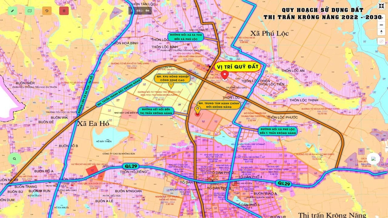 Bán ít đất sổ đỏ mặt tiền đường 22m trong khu hành chính mới Đăk Lăk 2