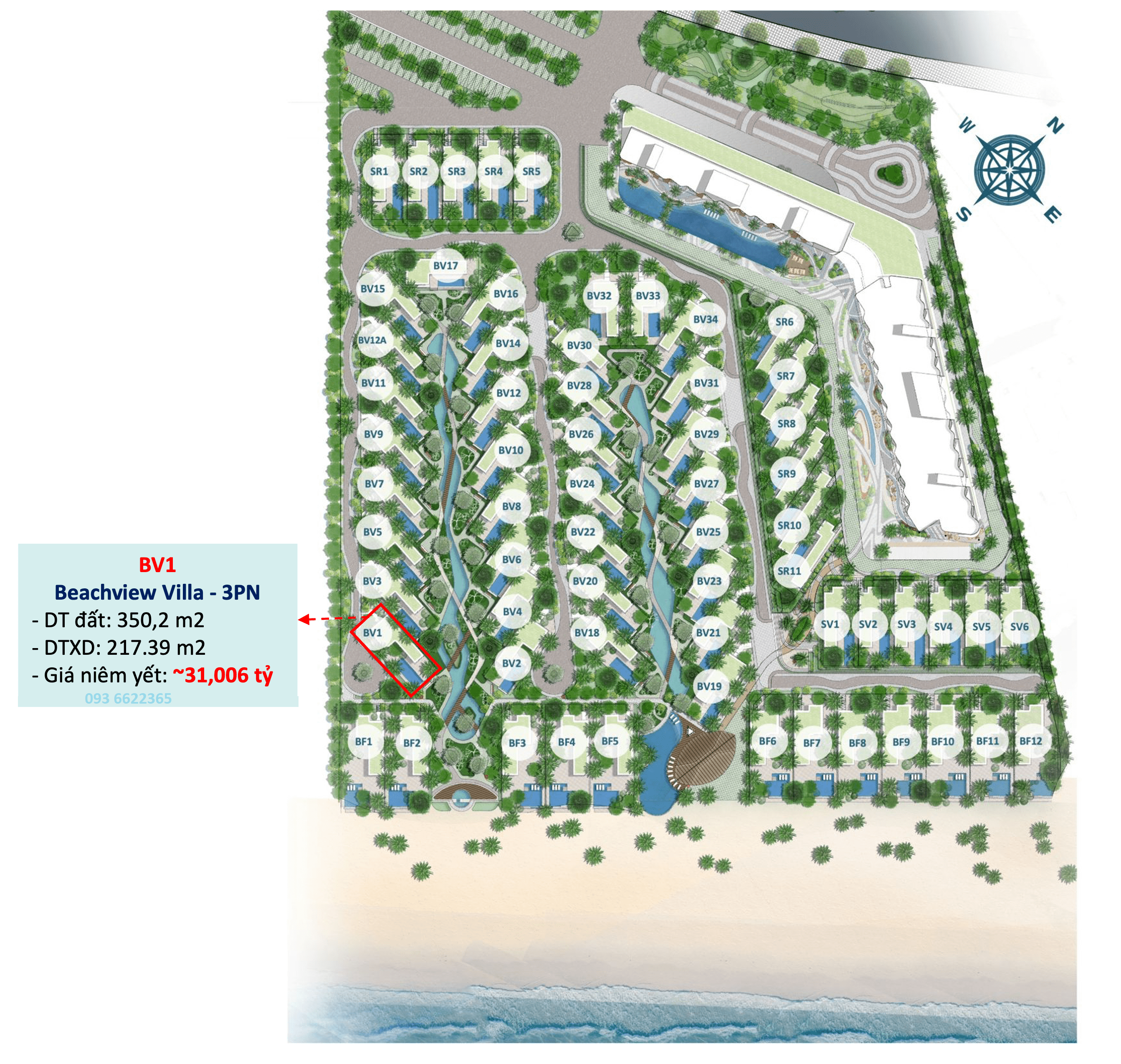 Cần bán Biệt thự dự án Ixora Hồ Tràm, Diện tích 350m², Giá 31 Tỷ 11