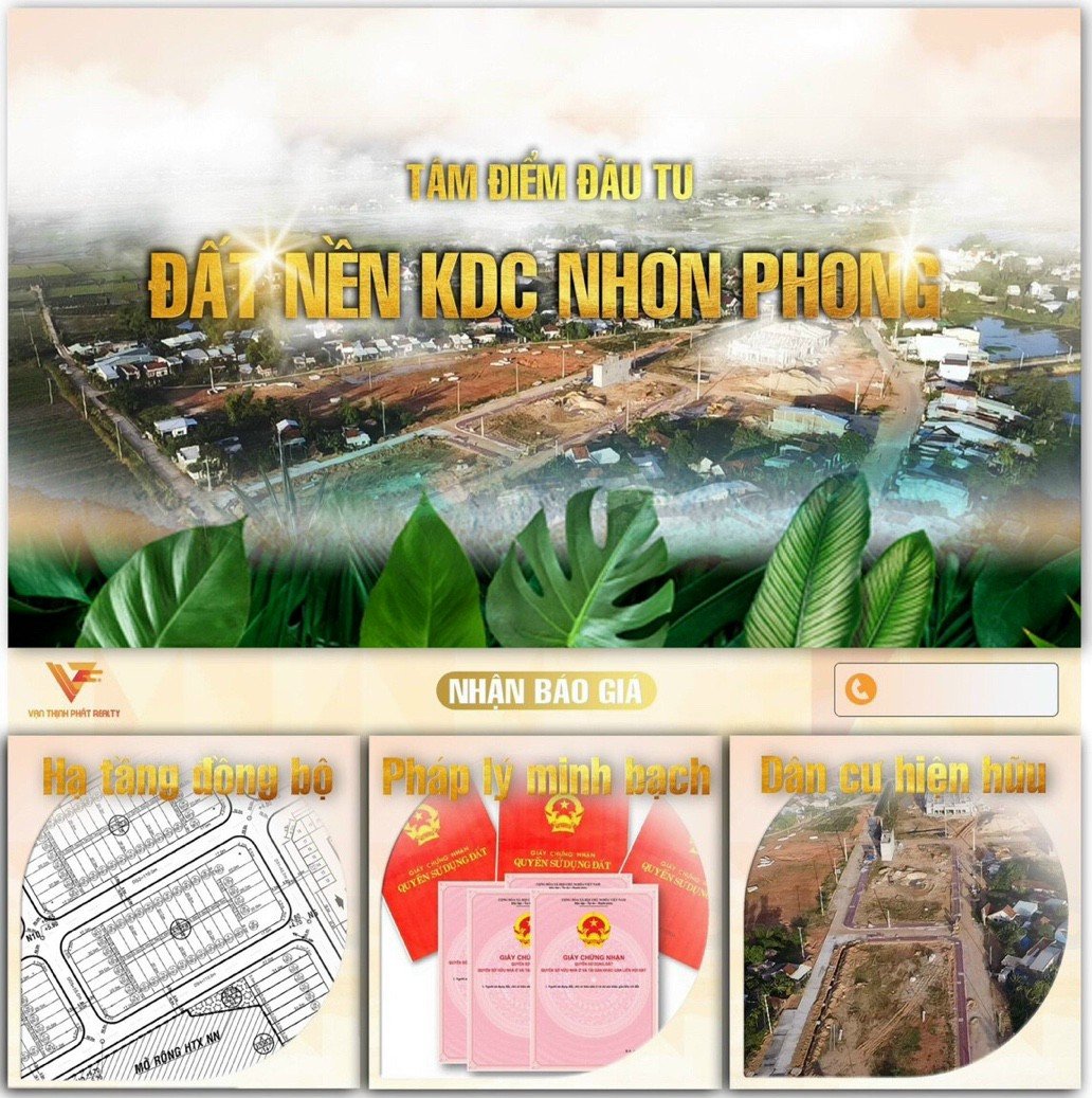 Cần bán Đất Xã Nhơn Phong, An Nhơn, Diện tích 100m², Giá 880 Triệu