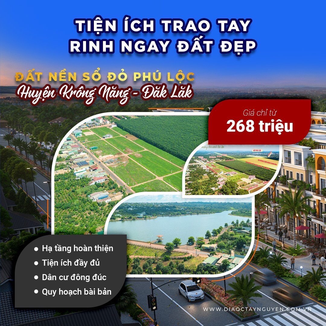 CHÍNH CHỦ _ Bán 3 lô đất nền giá cực tốt gần ngay chợ Phú Lộc, Krong Năng 2