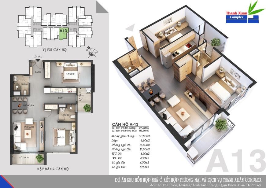 Cần bán Căn hộ chung cư dự án Thanh Xuân Complex, Diện tích 89m², Giá 4300 Triệu 1