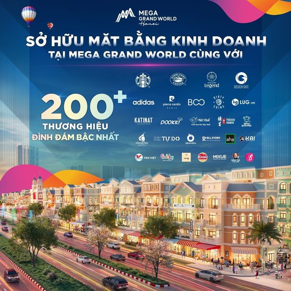 Miễn phí thuê Shophouse 2 năm tại Mega Grand World HN - Tặng Voucher 30 triệu - 0325594000 8