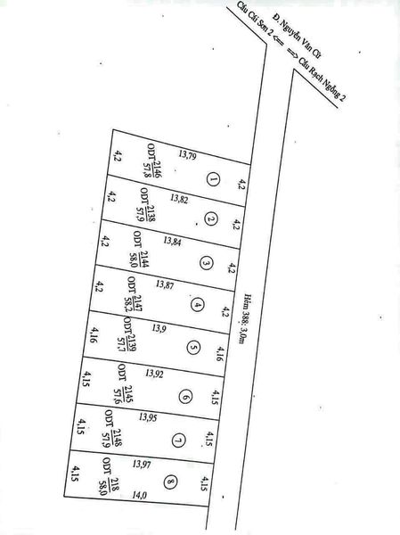 BÁN 4 NỀN LIỀN KỀ HẺM 388 P.AN KHÁNH, Q.NINH KIỀU  DIỆN TÍCH: 58m2/nền 2