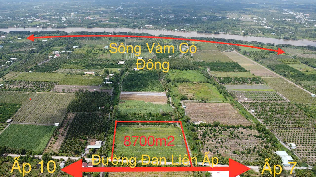 8706m2 đất vườn ấp 8 xã Lương Hòa, Bến Lức ,Long An giá 18 tỷ 4