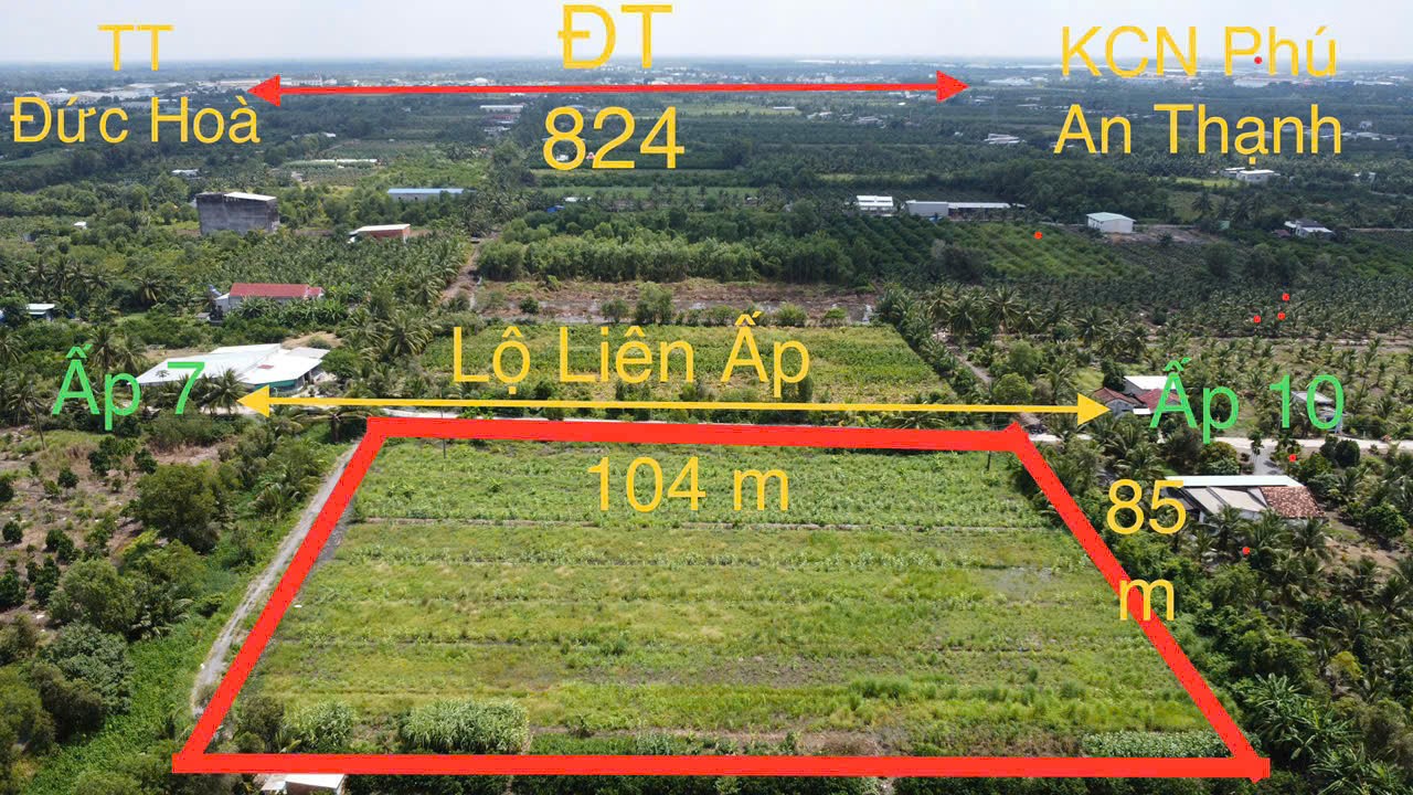 8706m2 đất vườn ấp 8 xã Lương Hòa, Bến Lức ,Long An giá 18 tỷ 5