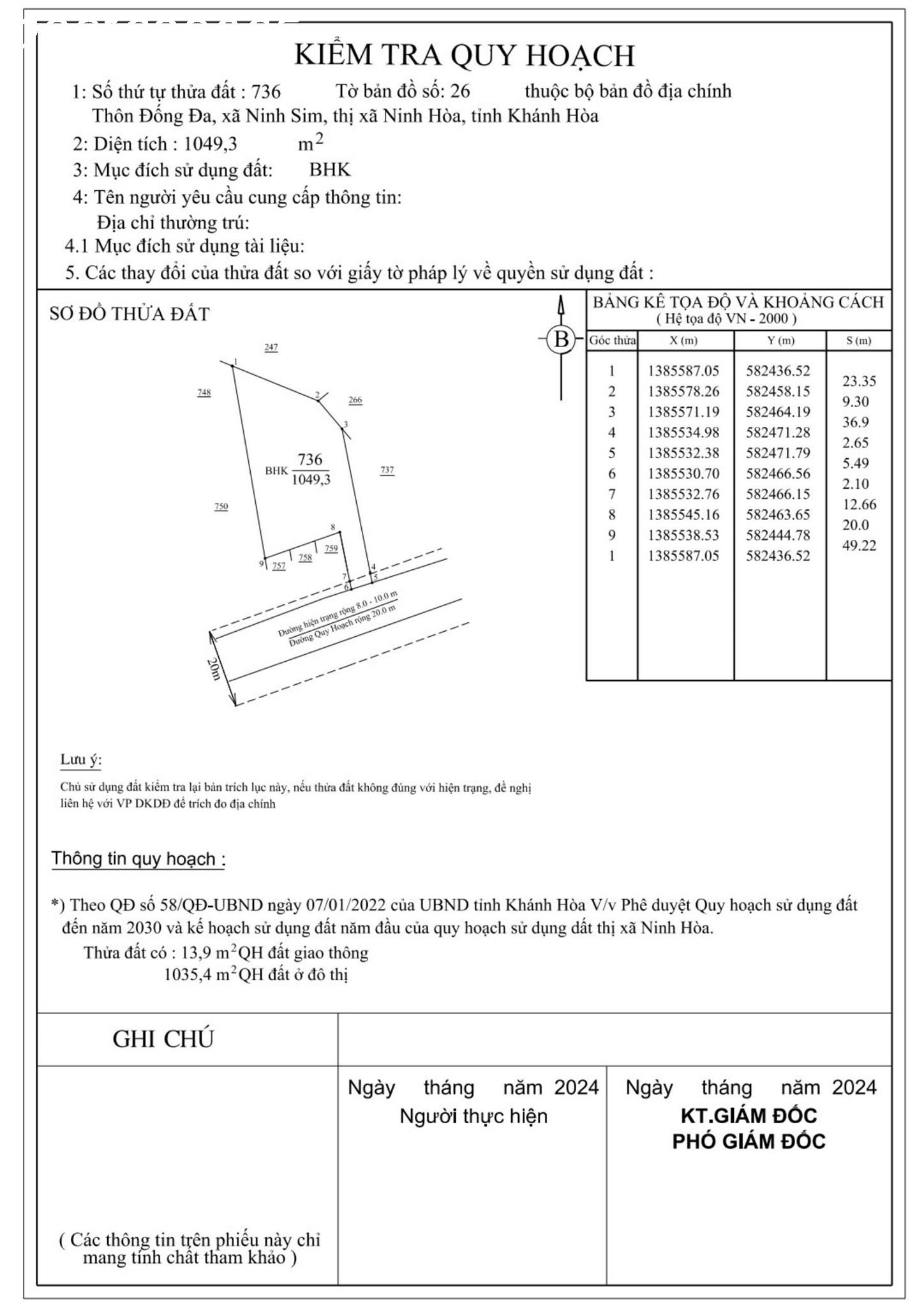 Hàng Hot Ninh Sim, Ninh Hòa, Khánh hòa, HNK QH thổ Cư Giá Chỉ 620k / m2 cạnh khu công nghiệp Ninh 3