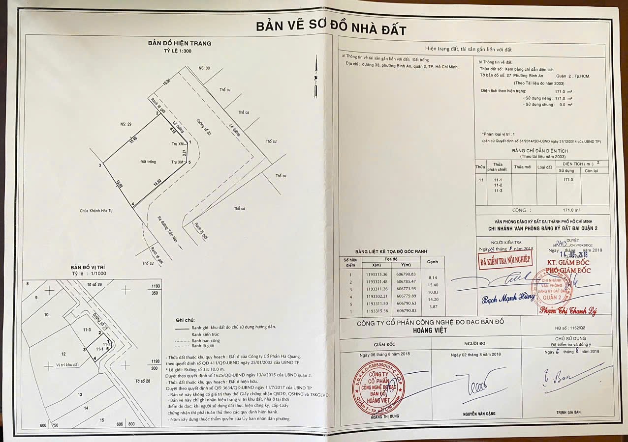 Cần bán Đất Phường Bình An, Quận 2, Diện tích 171m², Giá 24 Tỷ