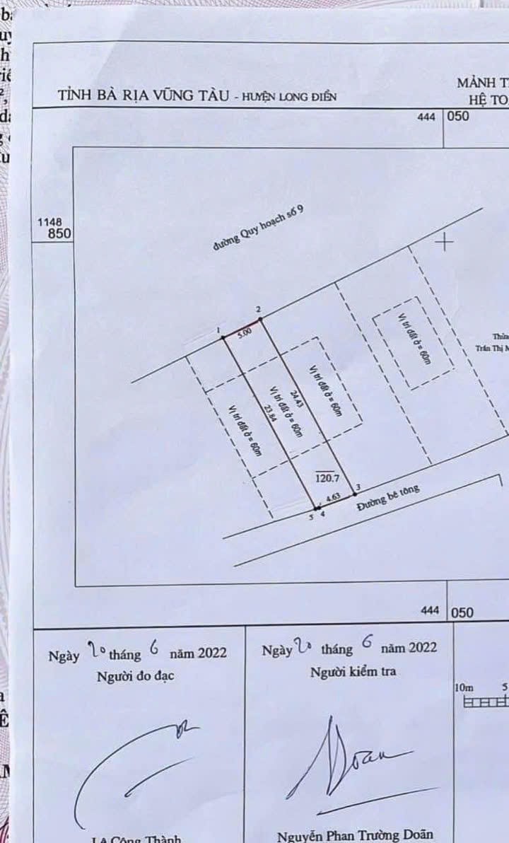 Cần bán Đất Long Điền, Bà Rịa Vũng Tàu, Diện tích 124m², Giá Thương lượng