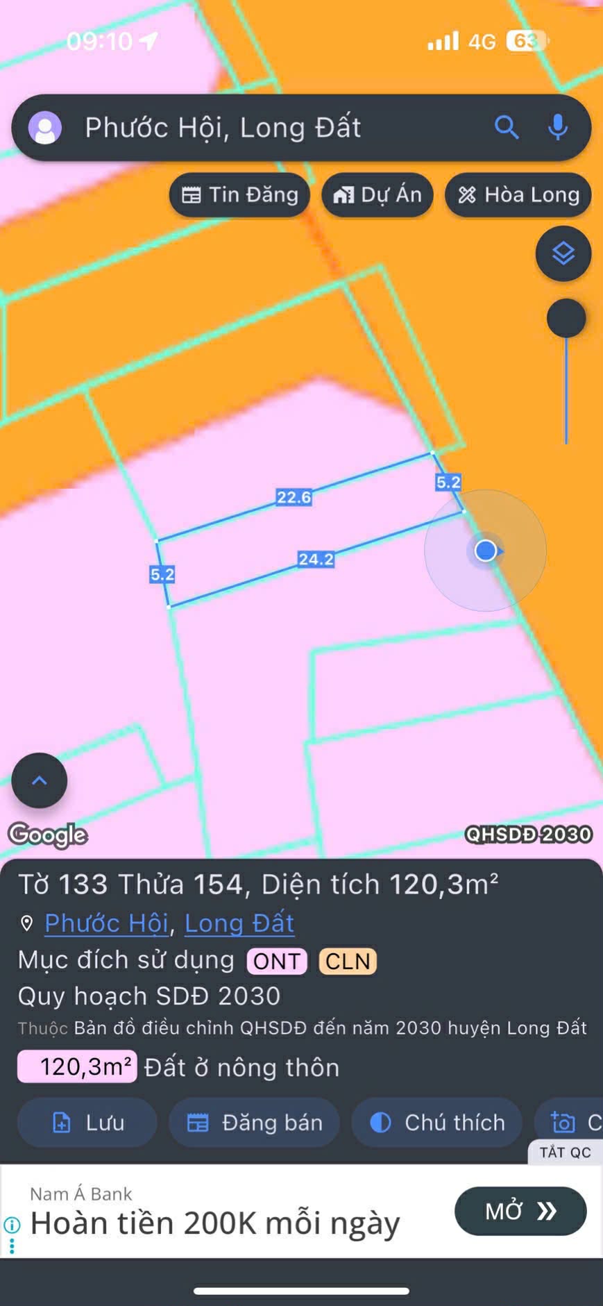 Cần bán Đất đường Võ Văn Kiệt, Xã Lộc An, Diện tích 120m², Giá 1.4 Tỷ