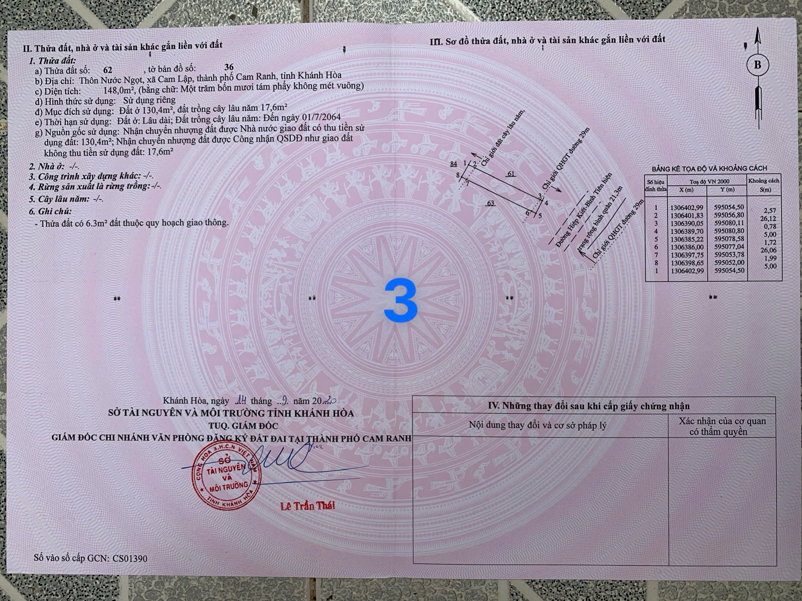 Cần bán Đất đường Quốc lộ 1A, Xã Cam Lập, Diện tích 148m², Giá 900 Triệu