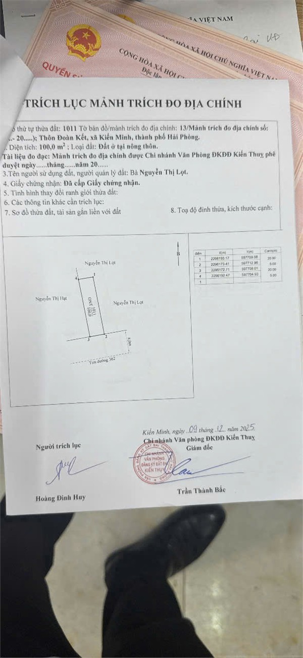 MẶT ĐƯỜNG 362 MINH TÂN KIẾN THUỴ – 100M² – NGANG 5M – TRỤC CHÍNH KINH DOANH – GIÁ CHỈ 4.X TỶ  ZALO 4