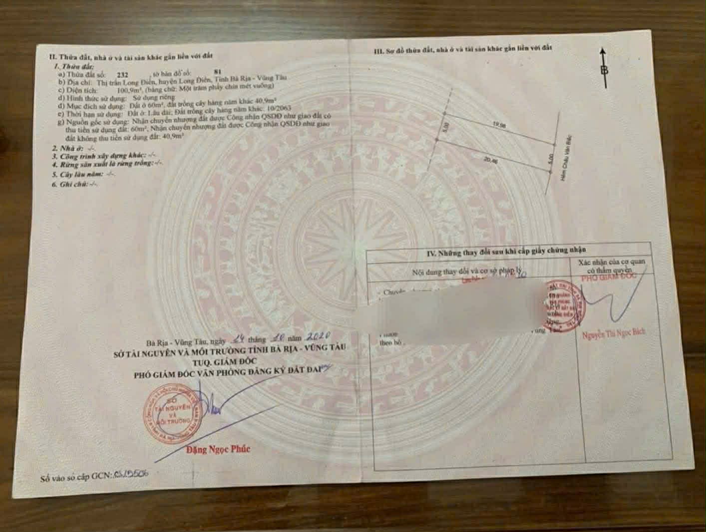 Cần bán Đất đường Tỉnh lộ 44, Xã Tam Phước, Diện tích 100m², Giá 1 Tỷ