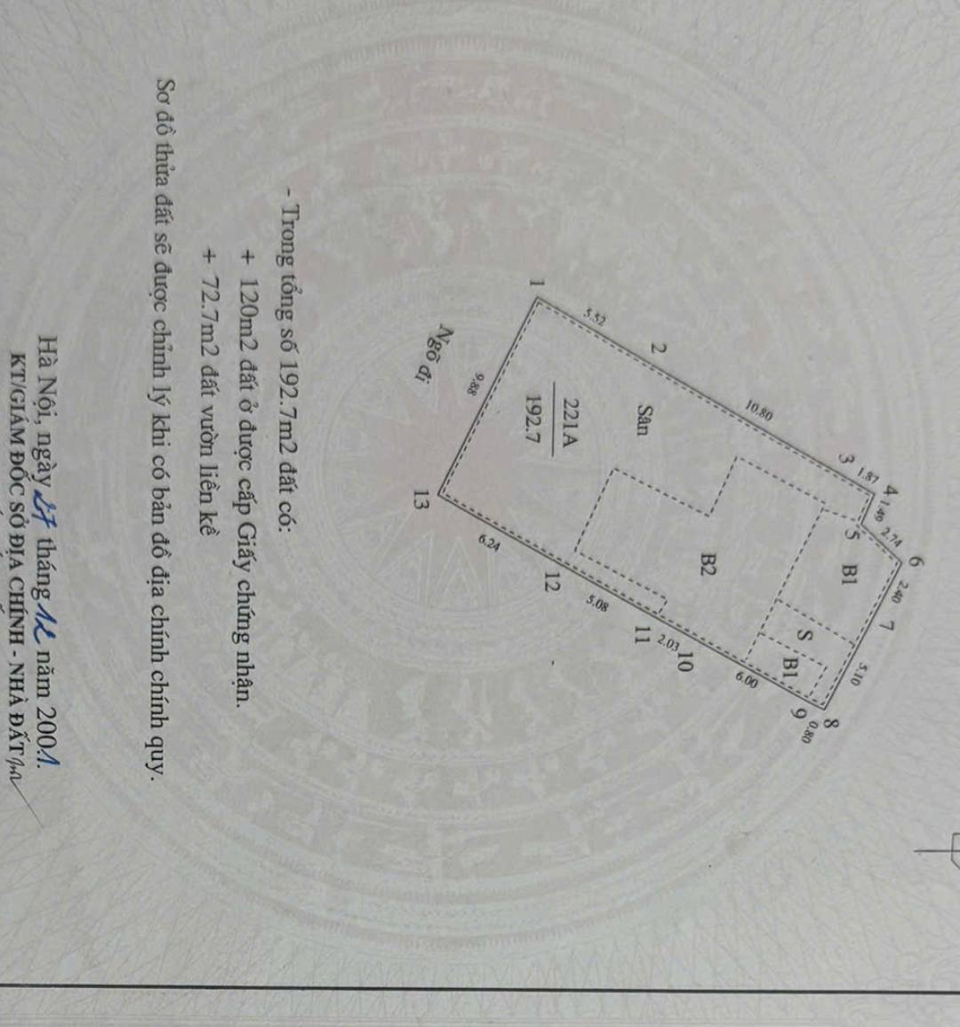 24 tỷ nắm giữ 193m2 đất thổ cư sổ hồng vuông đét, đất VÀNG Hà Nội 2