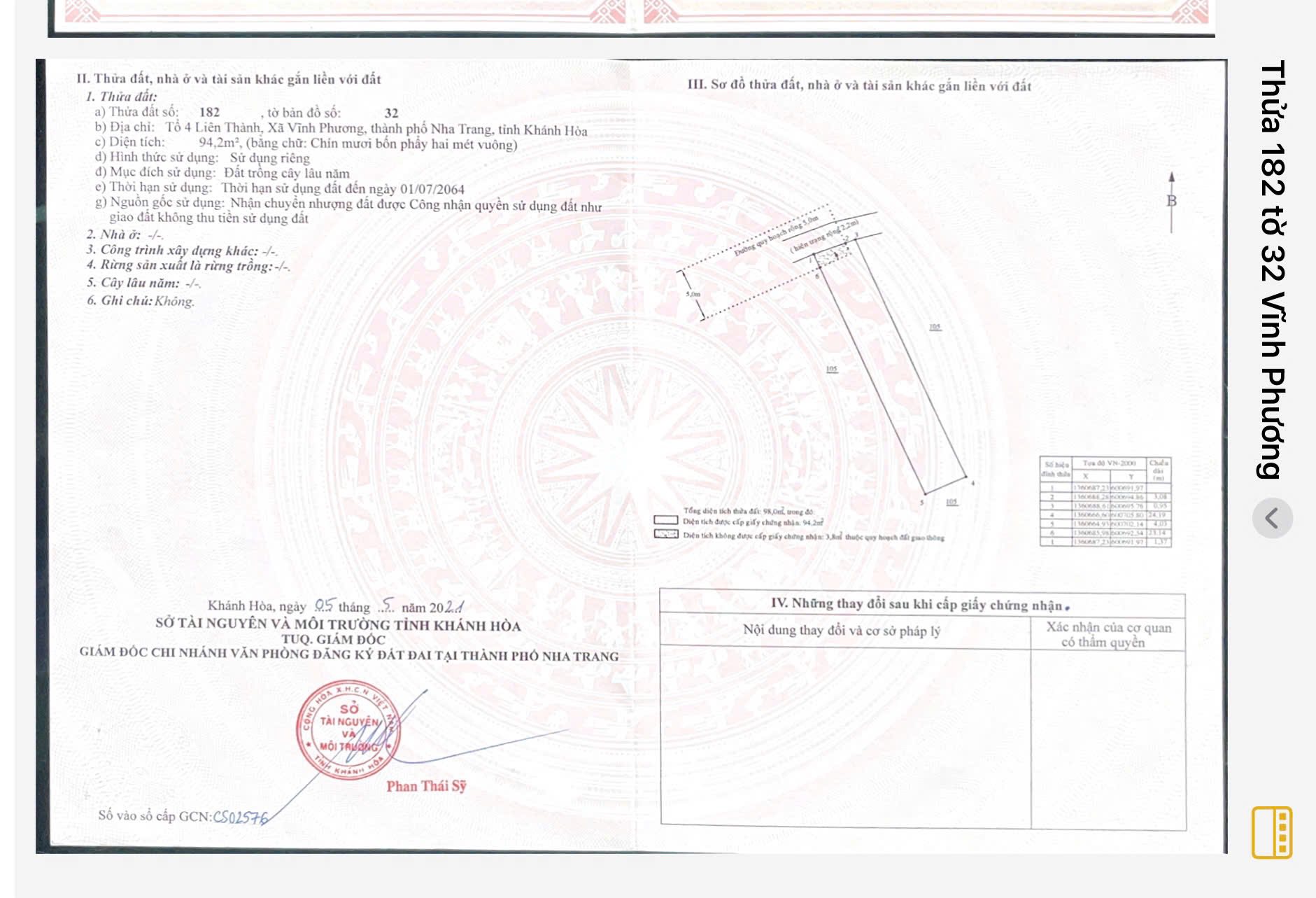 BÁN ĐẤT VĨNH PHƯƠNG – NHA TRANG (Phường Bắc Nha Trang), Quy hoạch thổ cư 4