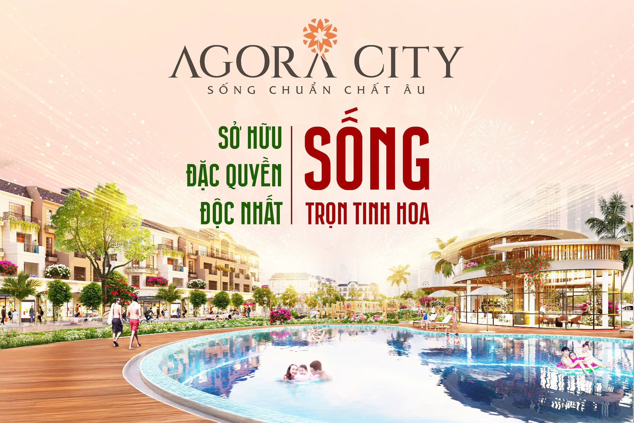 AGORA CITY ĐÔ THỊ XANH: NHIỀU MẶT GIÁP SÔNG 100 TIỆN ÍCH HỮU ÍCH- FULL THỔ 4 TẦNG. SƠN 0933828233