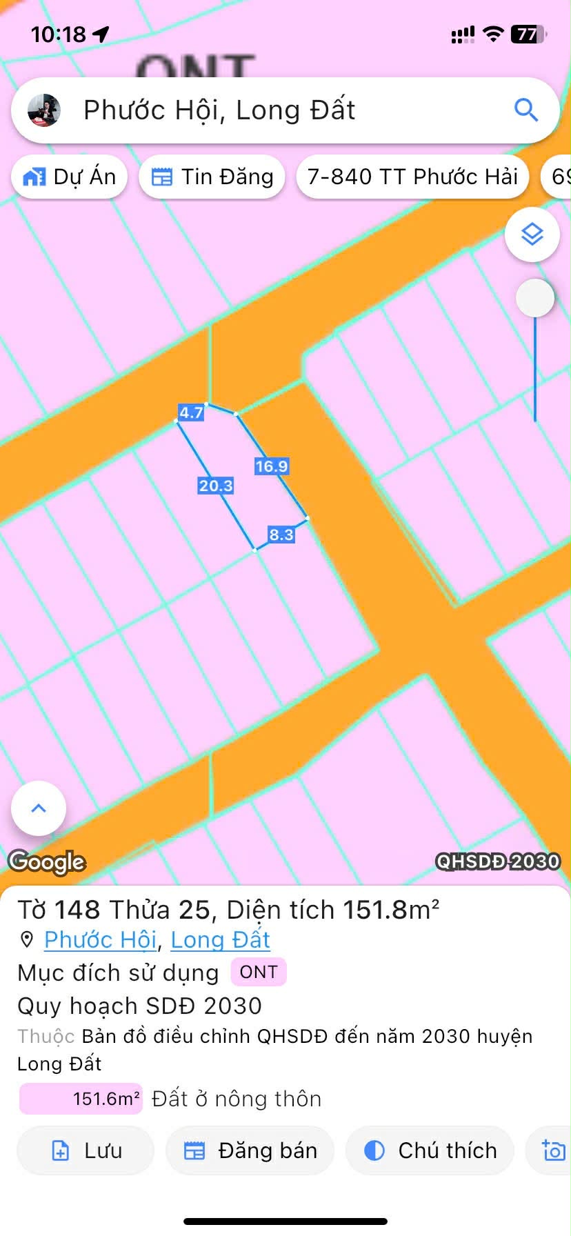 Cần bán Đất đường Võ Văn Kiệt, Xã Lộc An, Diện tích 151m², Giá 1.3 Tỷ 2