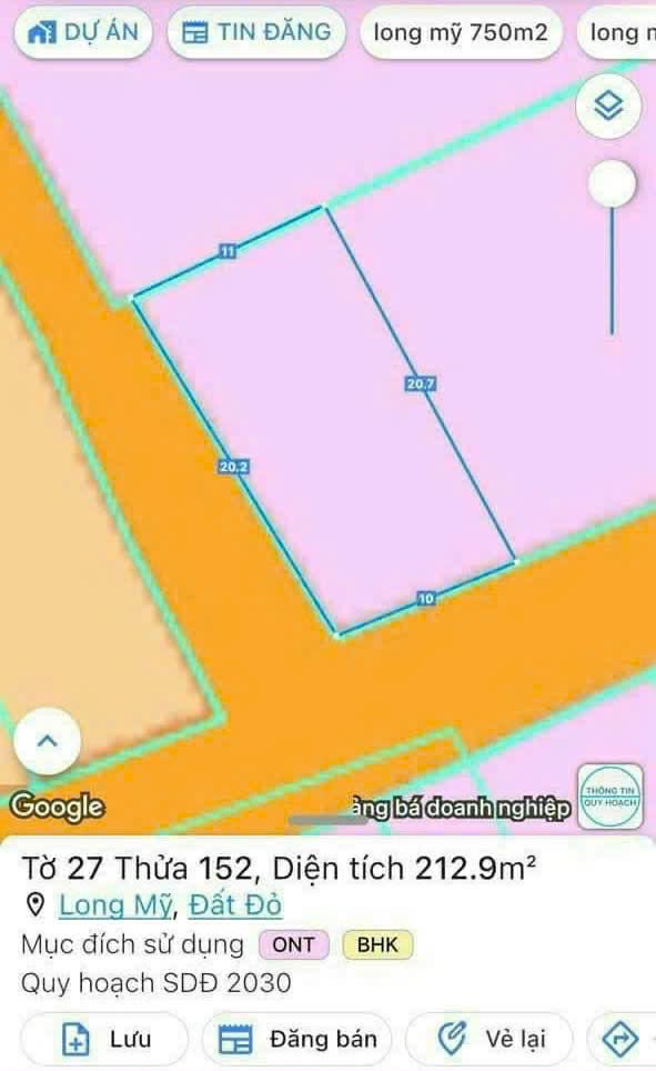 Cần bán Đất đường Tỉnh lộ 44, Thị trấn Phước Hải, Diện tích 212m², Giá 1 Tỷ
