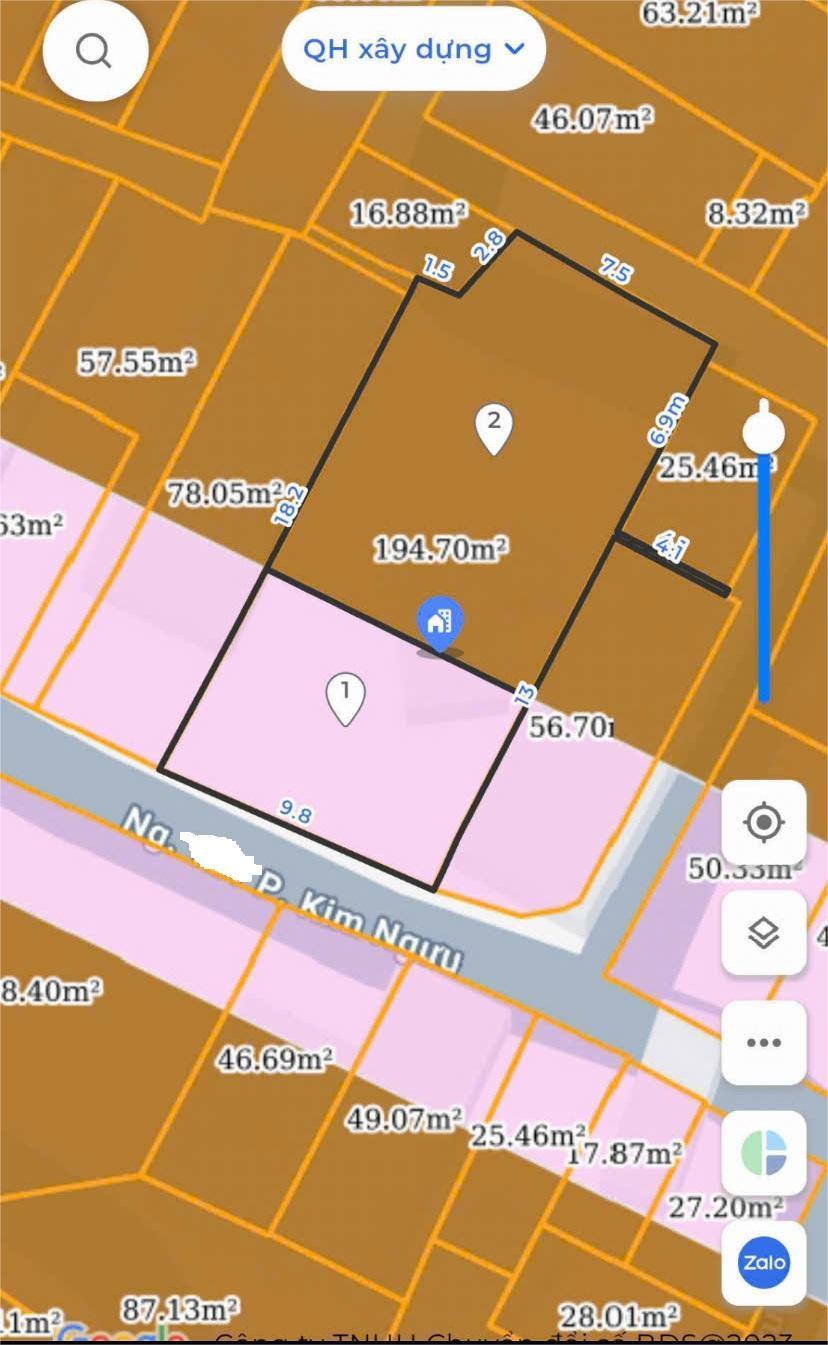 Bán cả 3 lô đất Kim Ngưu ngay cạnh nhau, 2 mặt ngõ, mỗi lô 64.3m2, 8 tỷ/lô 4