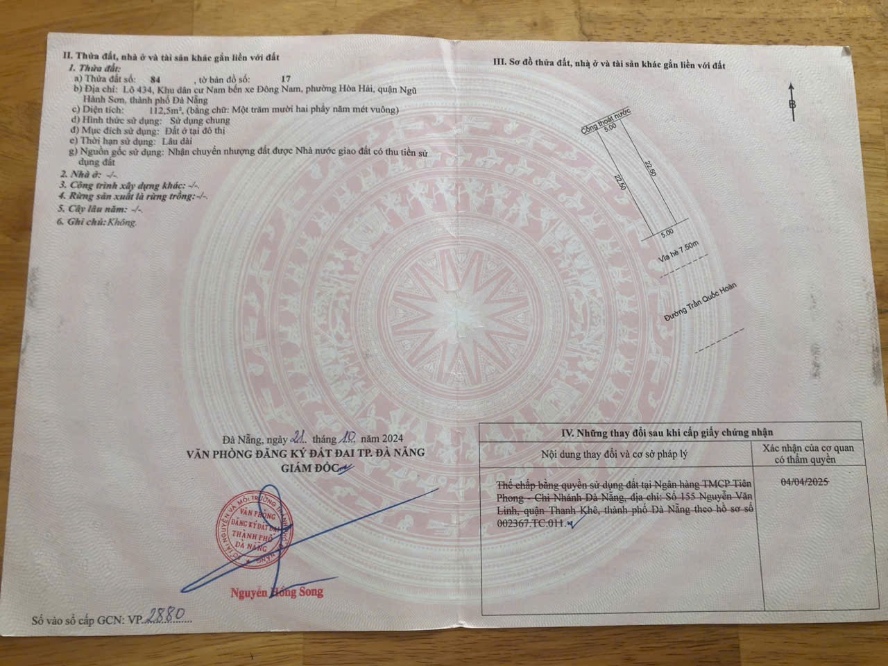 112m2/ 14 tỷ Đường Trần Quốc Hoàn, sát Bãi Tắm Khuê Mỹ, NH Sơn,Đà Nẵng