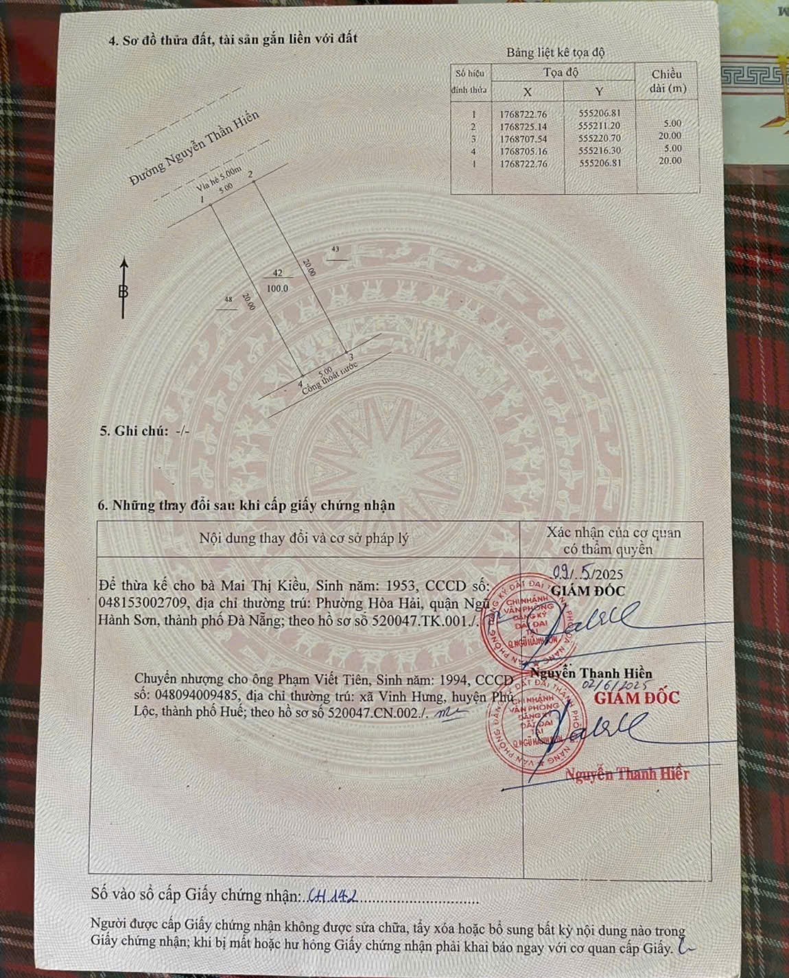 9,2 tỷ/100m2,Đất Nguyễn Thần Hiến.rộng 10,5m,H:Bắc, khu Đông Hải ,Bãi tắm Tân Trà 2