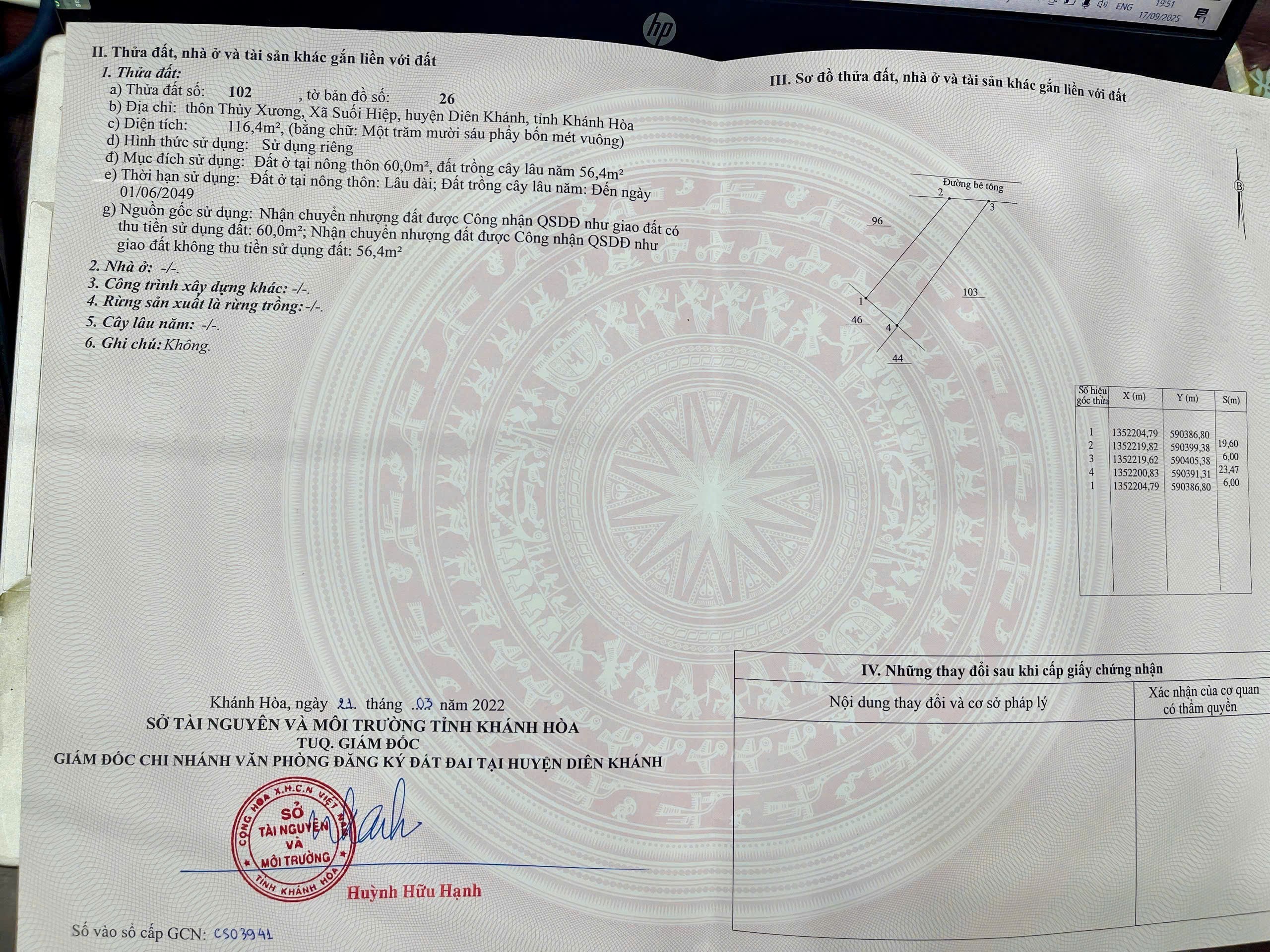 Bán đất Suối Hiệp thôn Thủy Xương sau lưng Công ty Yến Sào Khánh Hoà đi vào 6