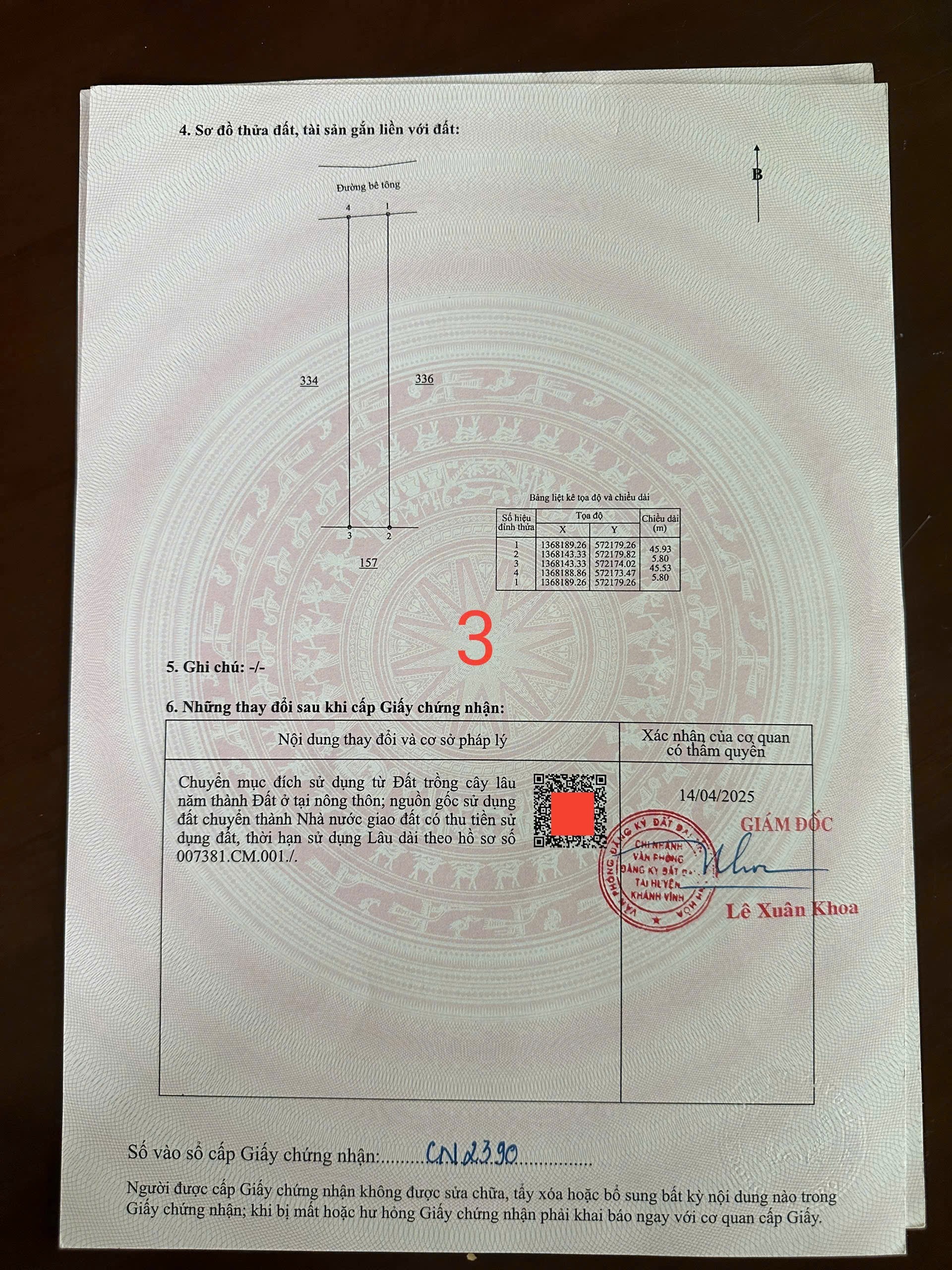 Bán đất Khánh Hiệp thôn Cà Thiêu full thổ cư cạnh trường học - mặt tiền trục đường chính 6