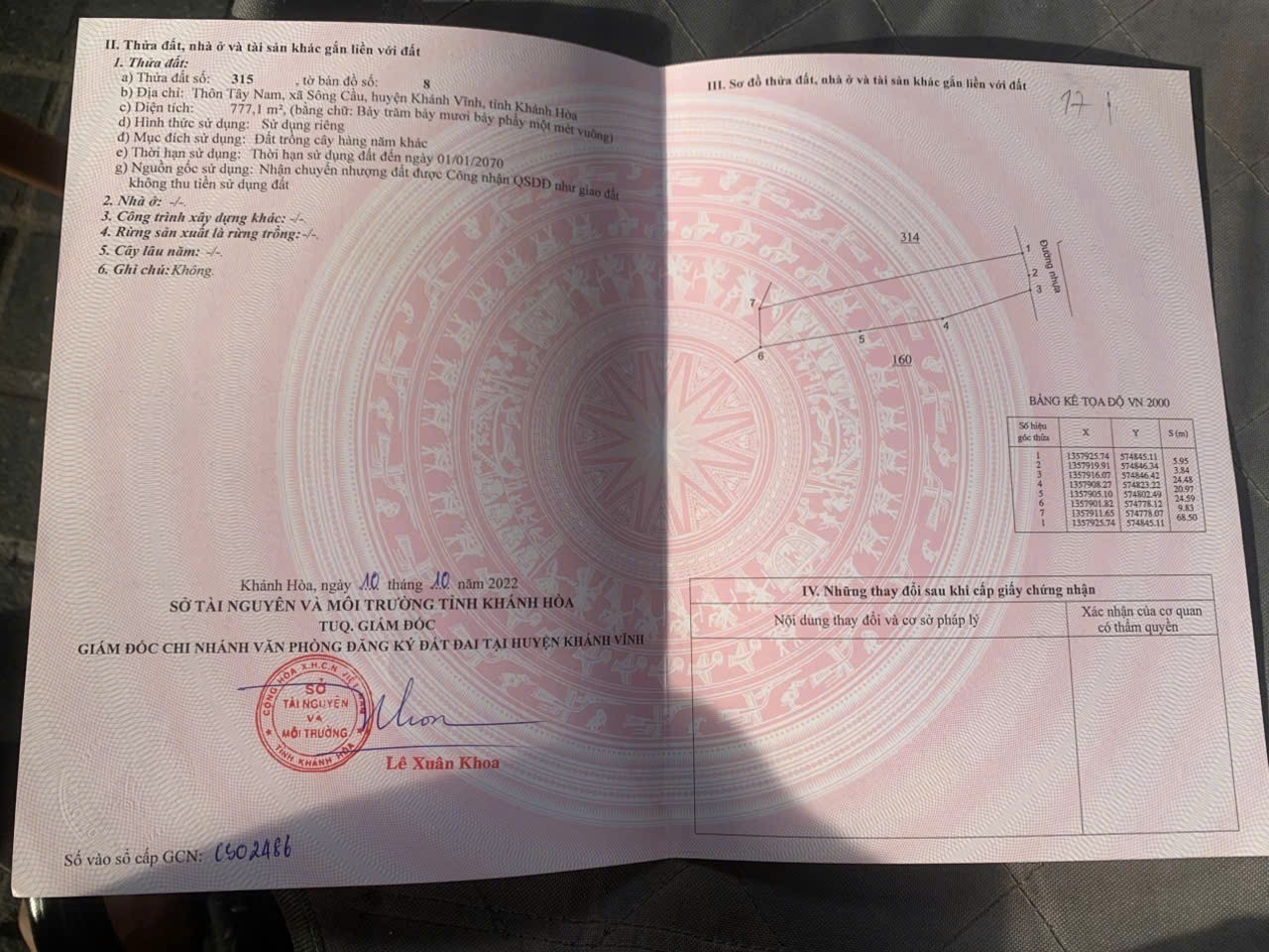 Bán đất vườn Sông Cầu thôn Tây Nam mặt tiền đường nhựa quy hoạch full thổ cư 3