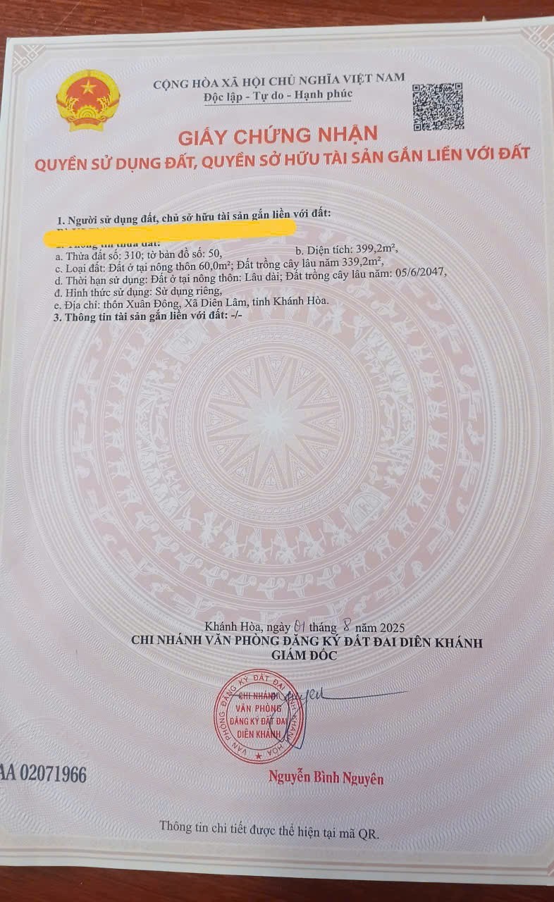 Bán đất Diên Xuân giá rẻ khu bàn cờ đường thông gần Uỷ ban xã 7