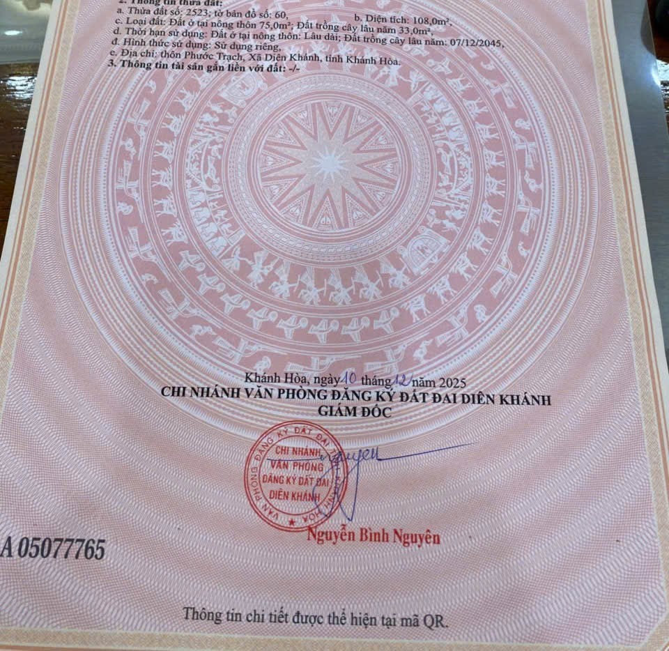 Bán đất Diên Toàn ngay trung tâm xã dân cắt bán sát bên chợ thôn Phước Trạch 9