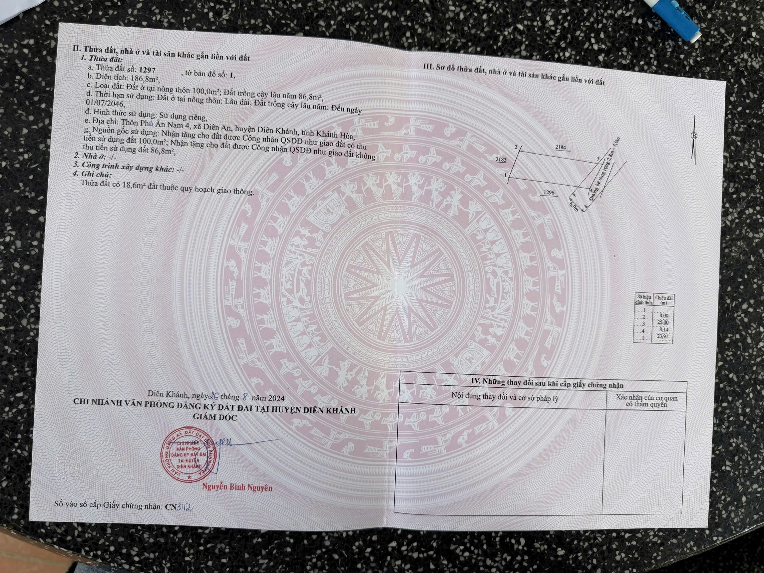 Bán đất Diên An thôn Phú Ân Nam 4 hẻm đường Bà Đội gần 23/10 8