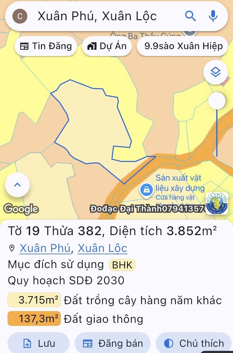 Cần bán Đất Xã Xuân Phú, Xuân Lộc, Diện tích 7990m², Giá Thương lượng
