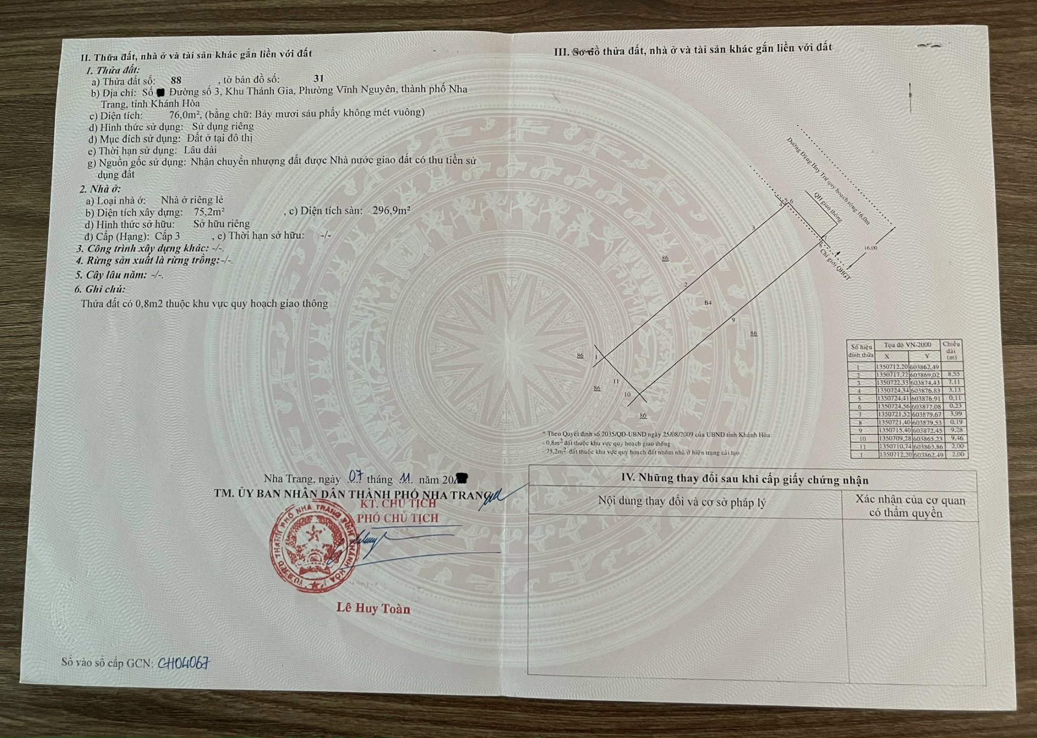 Bán Nhà 4 Tầng 76m² – Gần Biển Trần Phú – Sổ Hoàn Công 3