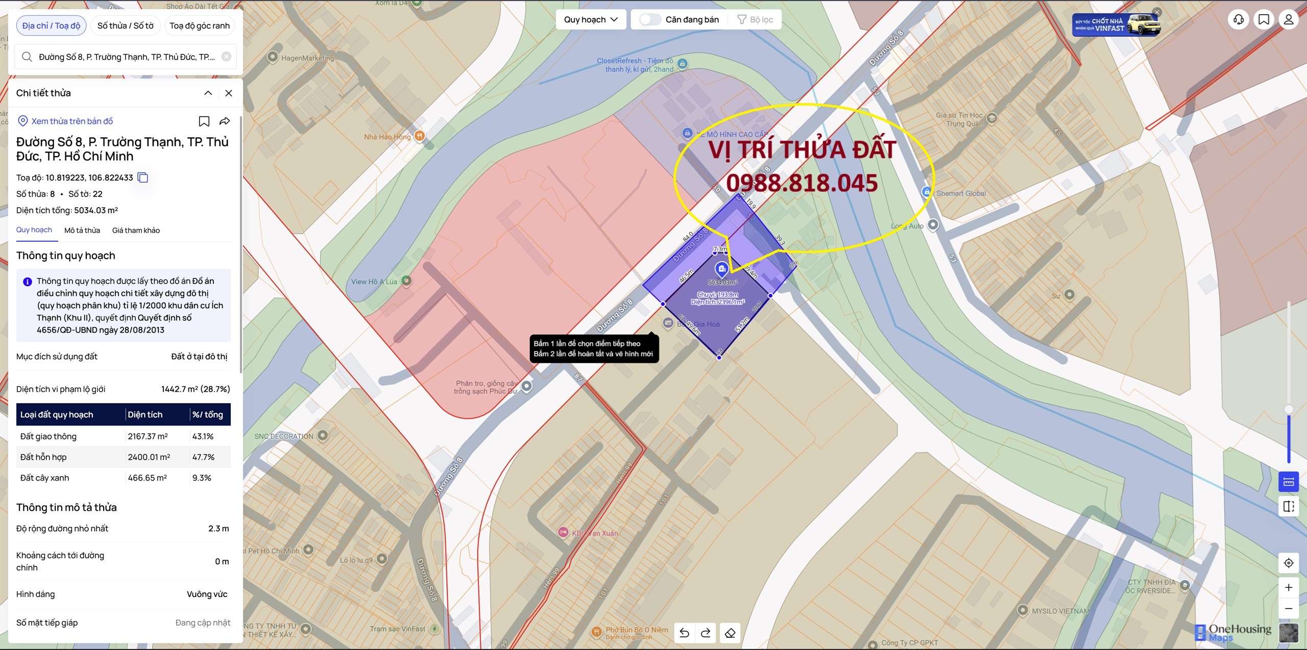 Bán đất 2215m2 đất quận Thủ Đức, TP. HCM, 2215m2, lô góc MT 38m, ô tô tránh. Giá 72 tỷ 3