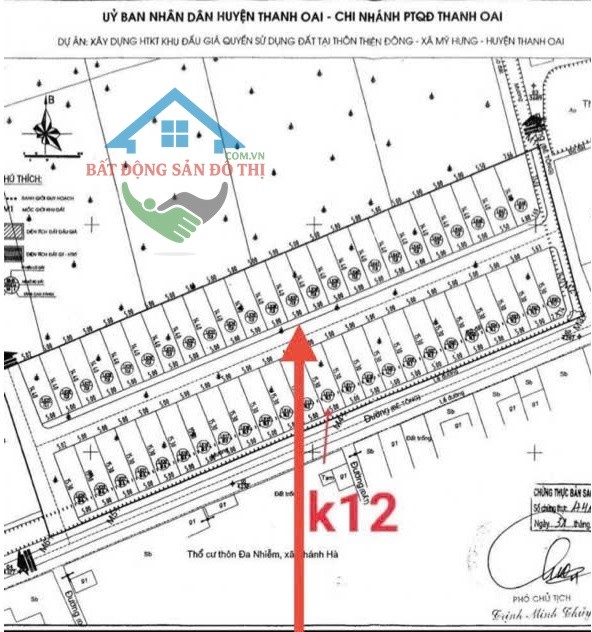 Bán đất đấu giá Thiên Đông Mỹ Hưng Thanh Oai,72m2 ô tô tránh vỉa hè, lõi Khu A KĐT Olympic 2