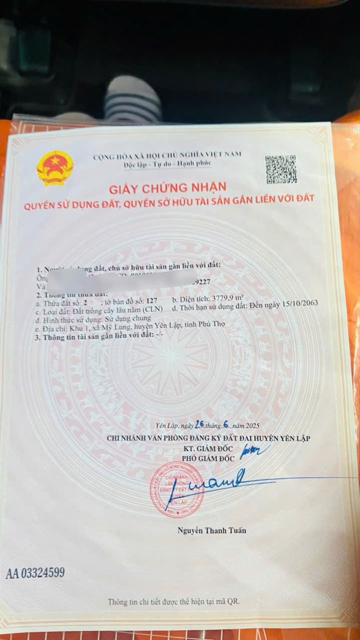 Cần bán Đất Xã Mỹ Lung, Yên Lập, Diện tích 4000m², Giá Thương lượng 4