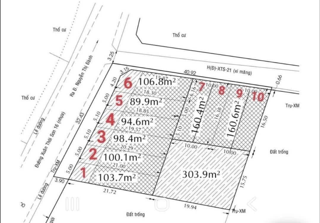 MẶT TIỀN XUÂN THỚI SƠN 16, HÓC MÔN  GIÁ RẺ BẤT NGỜ – NHIỀU LÔ ĐẸP CHỌN THOẢI MÁI!