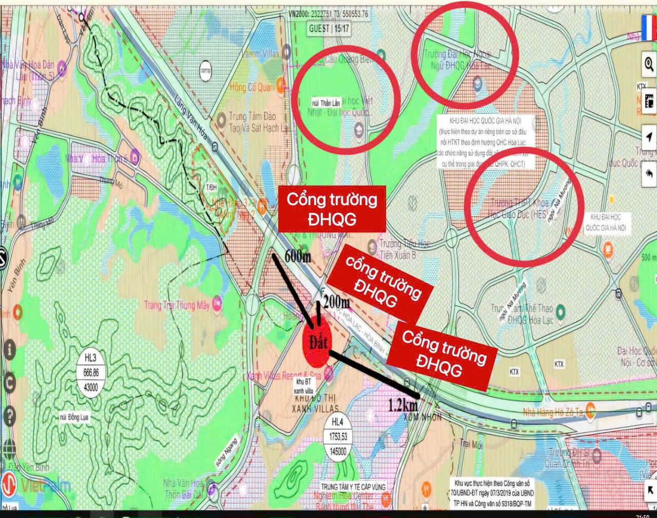 VỊ TRÍ VIP CỦA VIP ngay đại lộ thăng long , ngã tư miễu, 75 m2 giá chỉ 3ty500 5