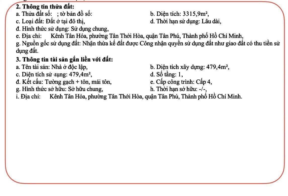 SIÊU BOM TẤN ĐẦU TƯ – ĐẤT MẶT TIỀN KÊNH TÂN HOÁ, TÂN PHÚ GIẢM SÂU KHÔNG TƯỞNG!