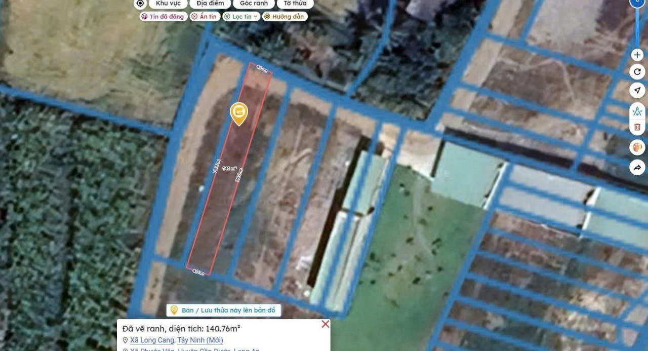 Bán đất thổ cư xã Phước Vân, Cần Đước dt 140m2 giá giảm còn 1,1 tỷ 3