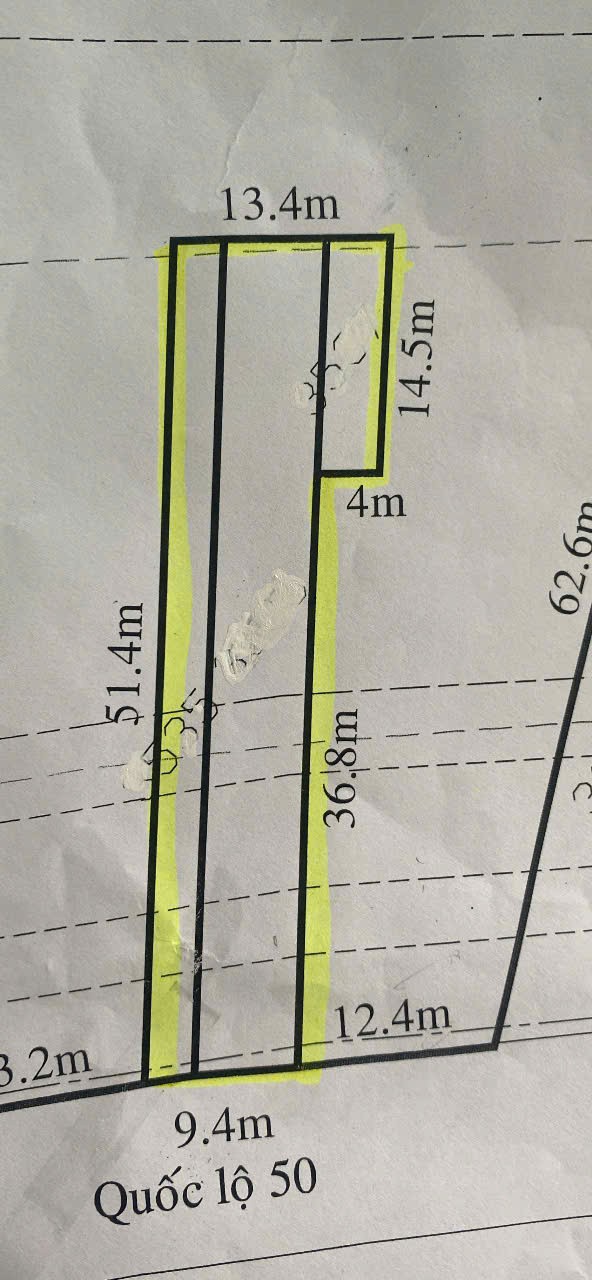 Đất thổ 430m2 mt QL50 mặt bằng kinh doanh giá đầu tư 4 tỏi 300tr 5