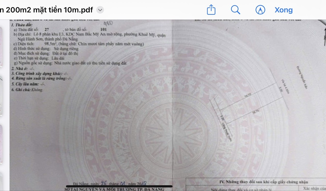 2 lô liền,197m2/18 tỷ, Đất đường  Nguyễn Xiển, Khuê Mỹ, NHSơn, Đ Nẵng, Sát Biển. 9