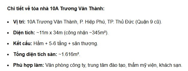 Cần bán Nhà mặt tiền Phường Tăng Nhơn Phú B, Quận 9, Diện tích 1616m², Giá 55 Tỷ 3