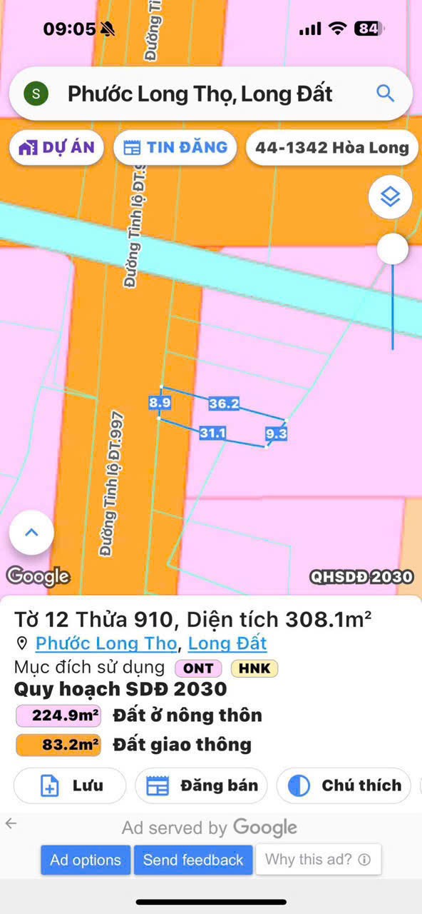 BÁN LỖ MẶT TIỀN TỈNH LỘ 997 – GẦN KCN ĐẤT ĐỎ 3